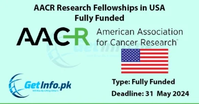 AACR fully funded felowships in USA getinfo.pk